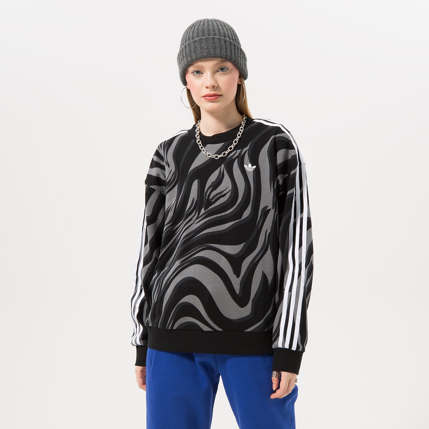 Ženske dukserice ADIDAS VESTA AOP SWEATSHIRT IJ8188 crna