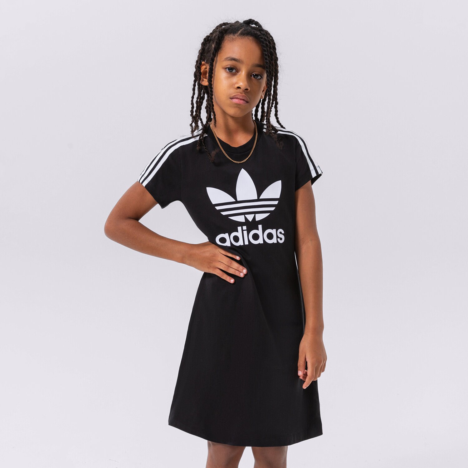 Dječje kratke hlače i haljine ADIDAS HALJINA ADICOLOR TRENIRKAS GIRL HK0289 crna