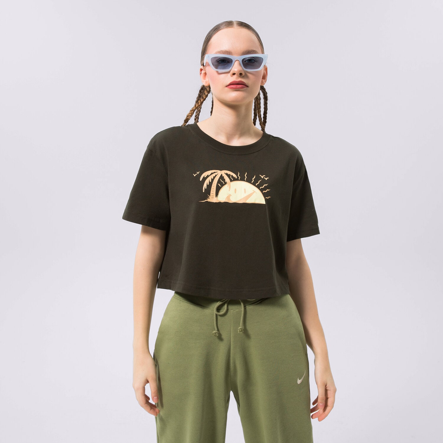 Ženske majice NIKE  T-SHIRT SPORTSWEAR CROP DQ3309-355 crna