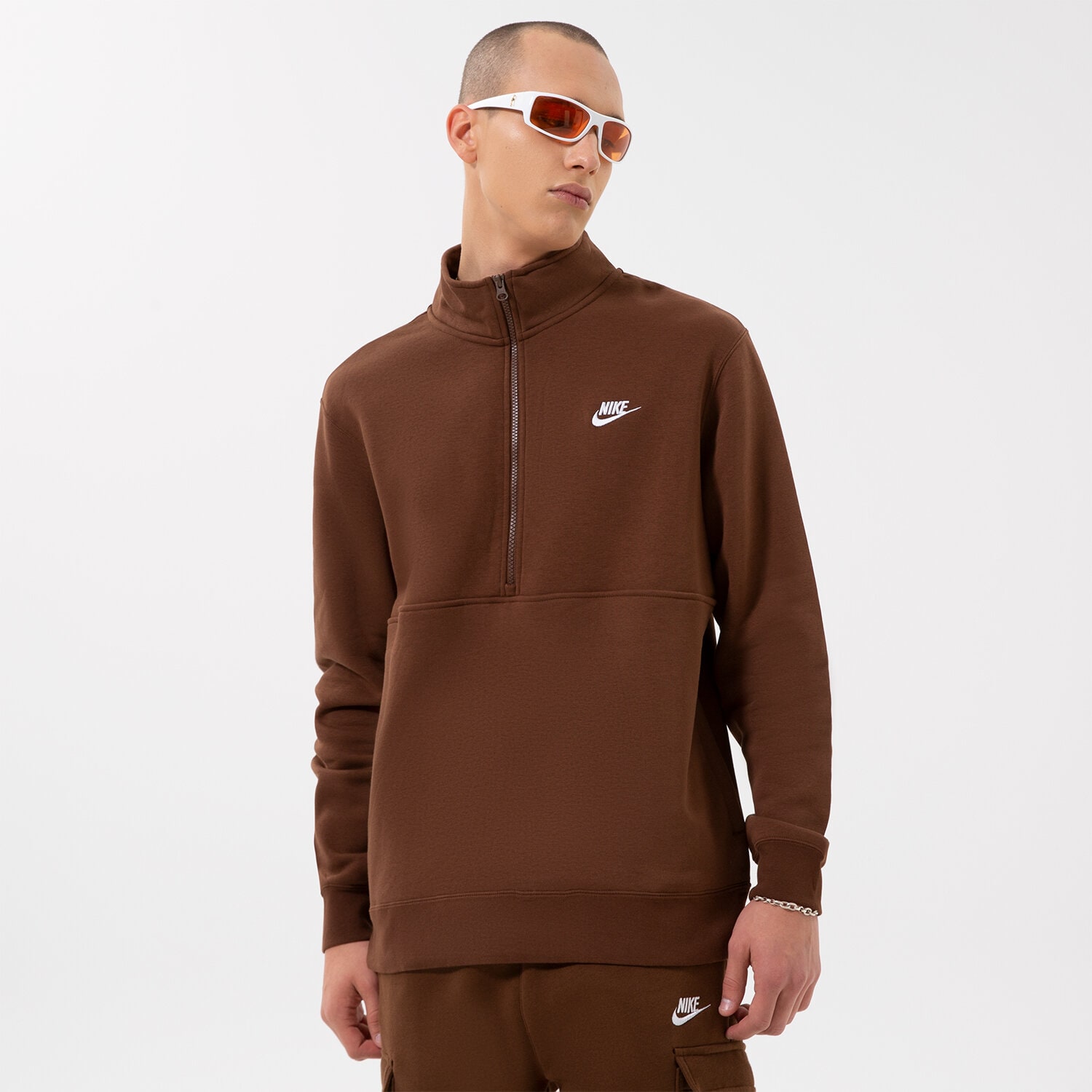 Muške dukserice NIKE VESTA SPORTSWEAR CLUB DD4732-259 smeđa