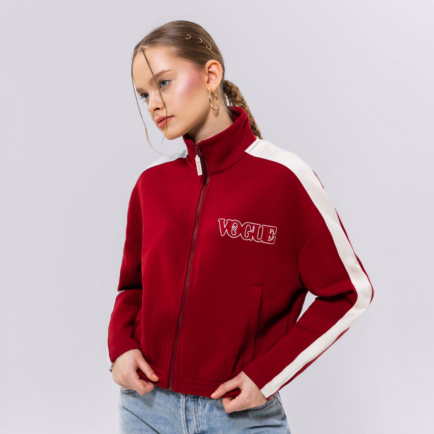 Ženske zimske jakne PUMA JAKNA PUMA X VOGUE T7 CROPPED JACKET DK 536692-22 crvena