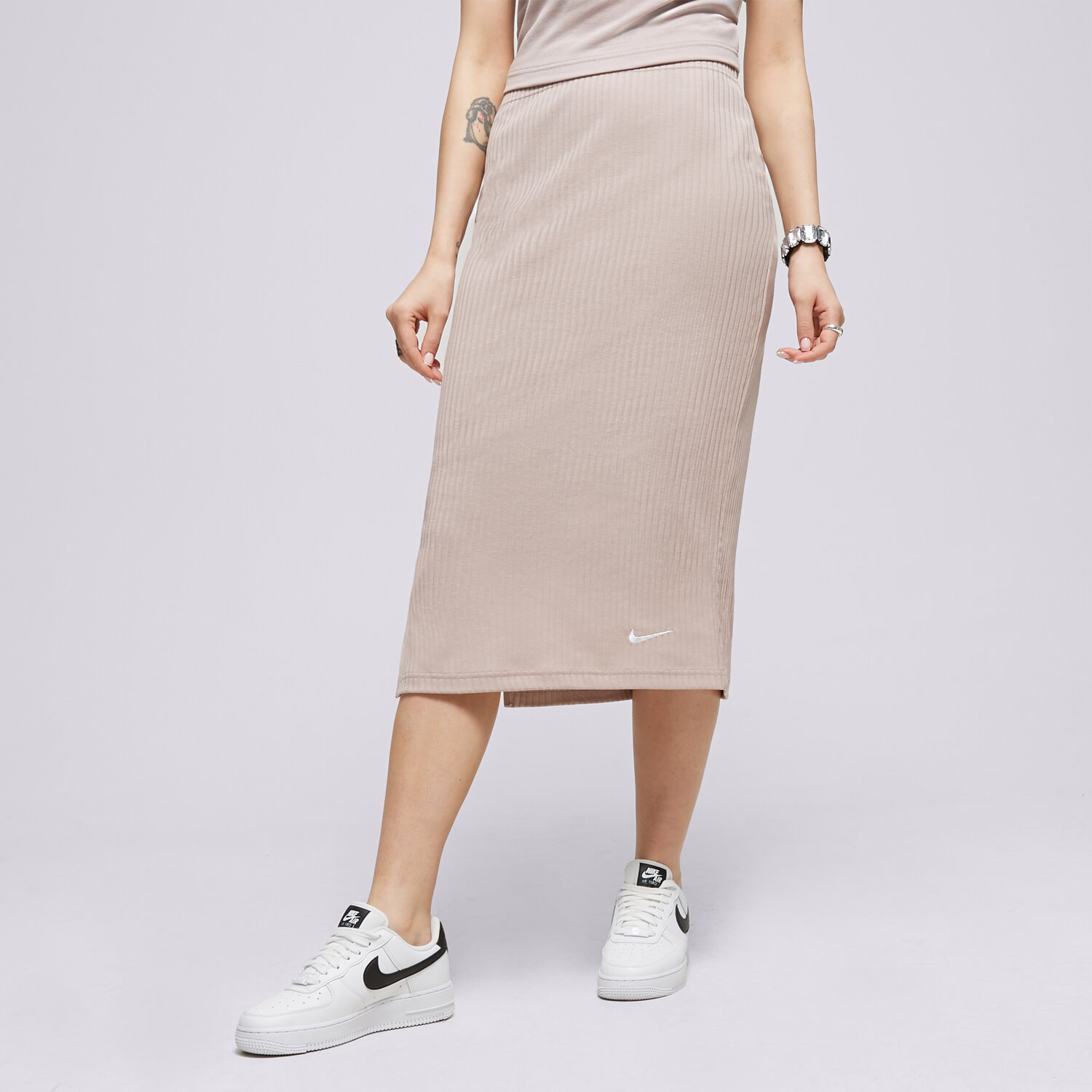 Ženske haljine i suknje NIKE KRATKA SUKNJA W NSW RIB JRSY SKIRT DV7956-272 bež