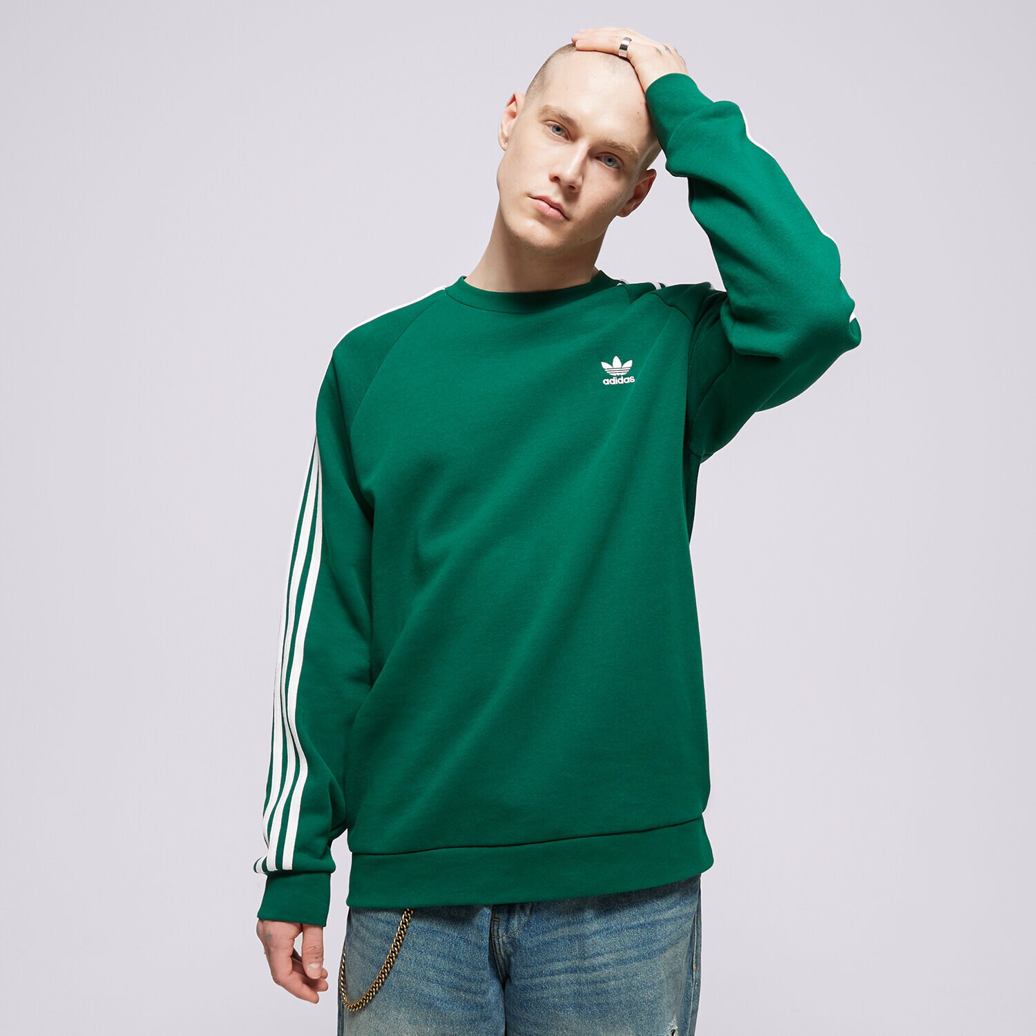 Muške dukserice ADIDAS VESTA 3-STRIPES CREW IA4863 zelena