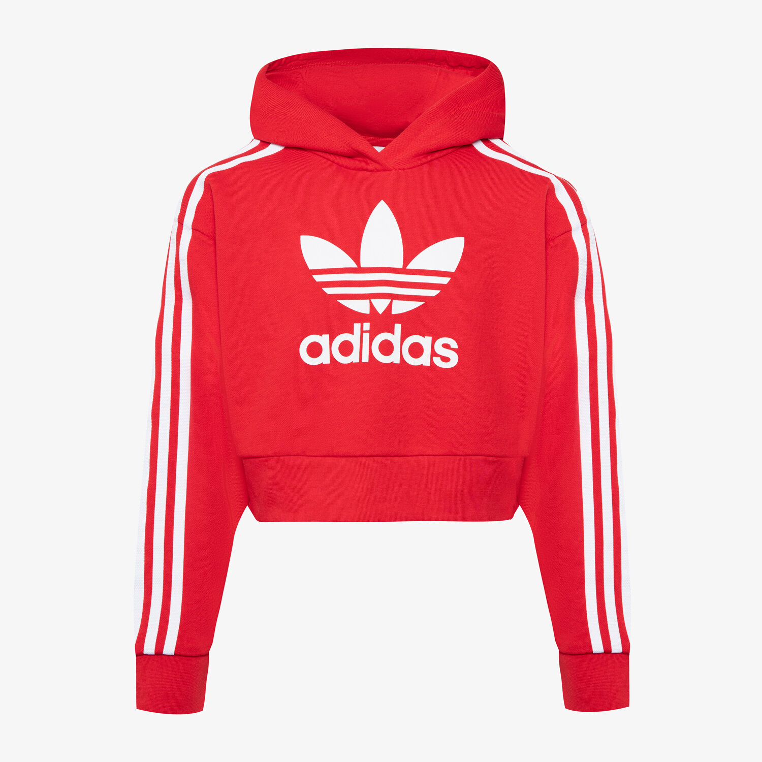 Dječje dukserice ADIDAS VESTA S KAPULJAČOM CROPPED HOODIE GIRL IC3097 crvena