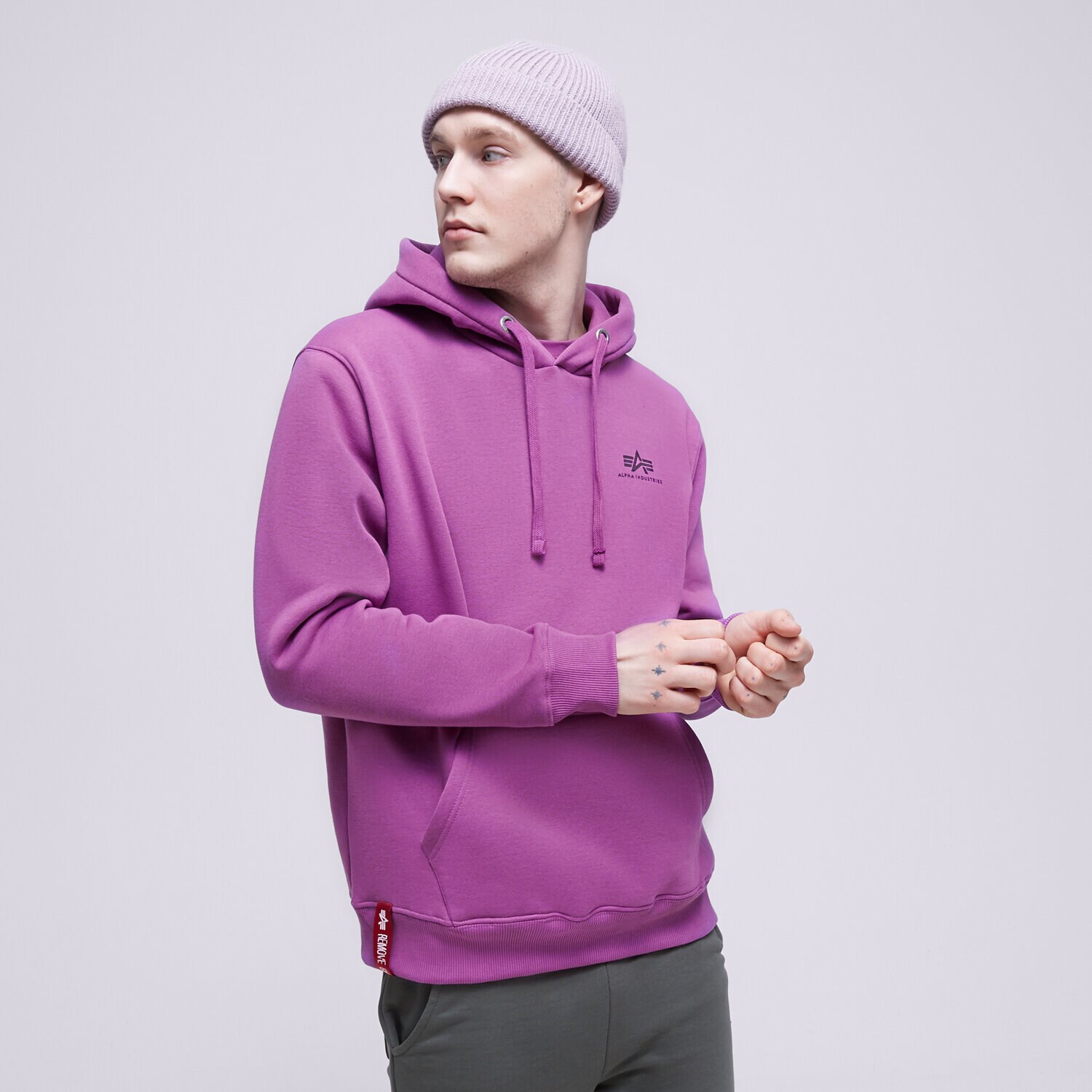 Muške dukserice ALPHA INDUSTRIES VESTA S KAPULJAČOM BASIC 196318677 ljubičasta