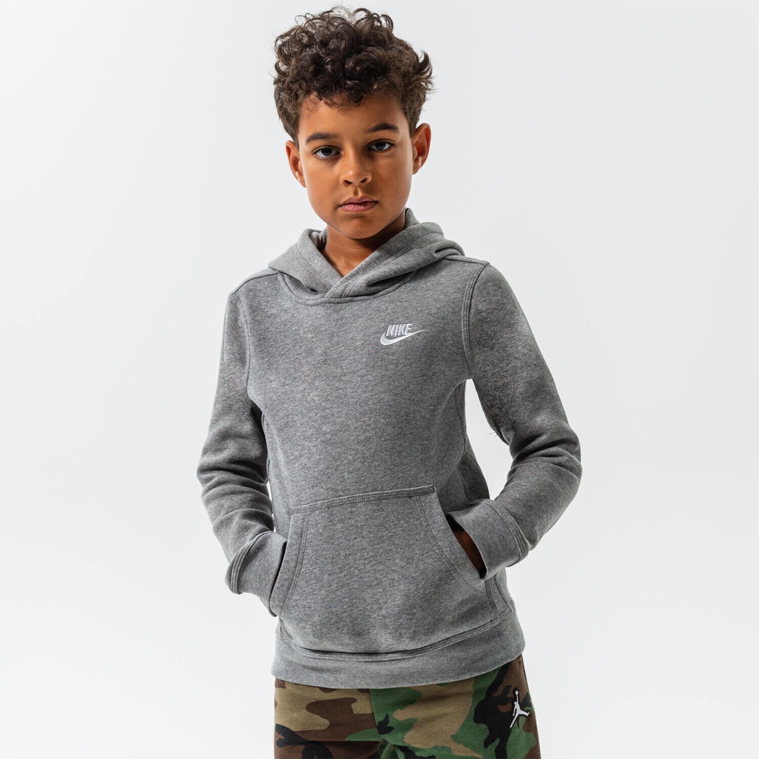 Dječje dukserice NIKE VESTA S KAPULJAČOM NIKE SPORTSWEAR CLUB BOY BV3757-091 siva