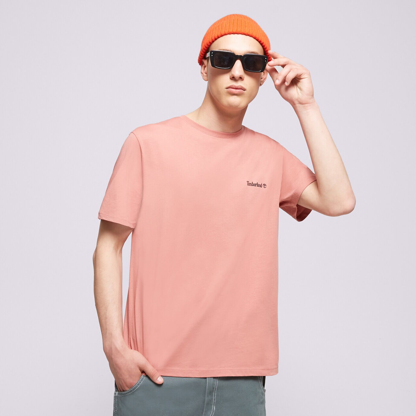 Muške majice TIMBERLAND T-SHIRT SMALL LOGO PRINT TB0A5PGZDJ11 bordo