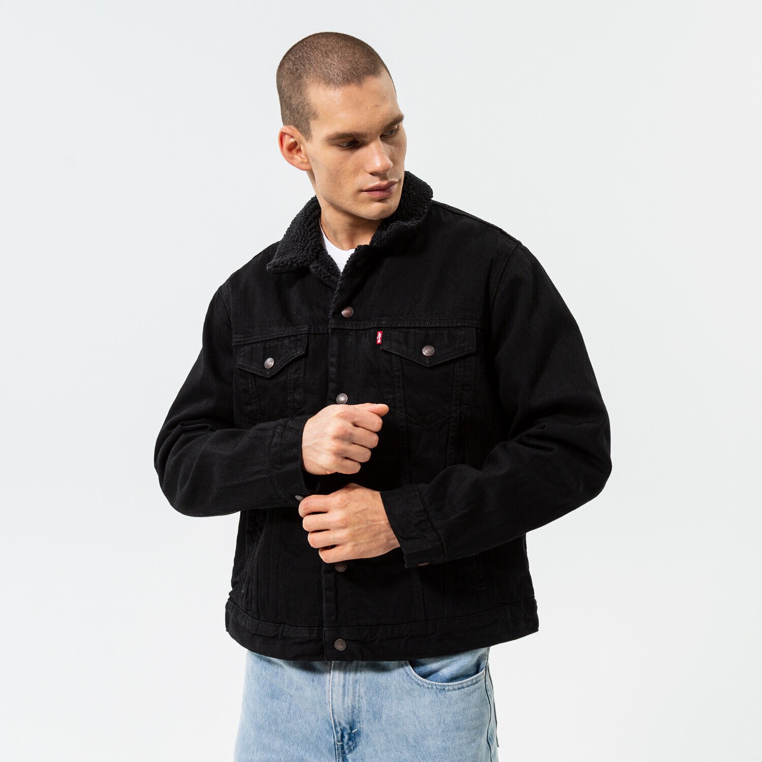 Muške prijelazne jakne LEVI'S JAKNA TYPE 3 SHERPA TRUCKER 16365-0100 crna