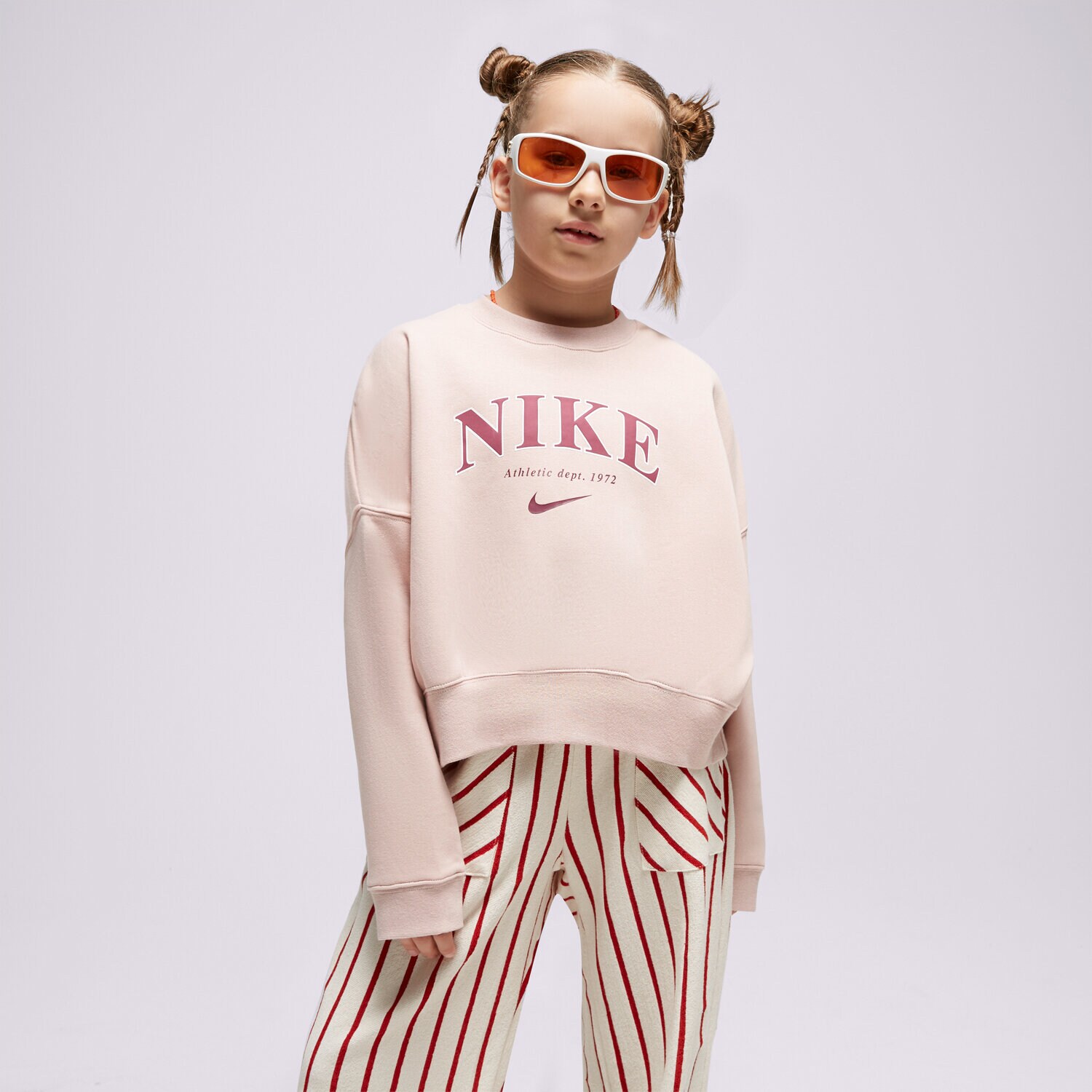 Dječje dukserice NIKE VESTA G NSW TREND FLC CREW FD0885-601 ružičasta