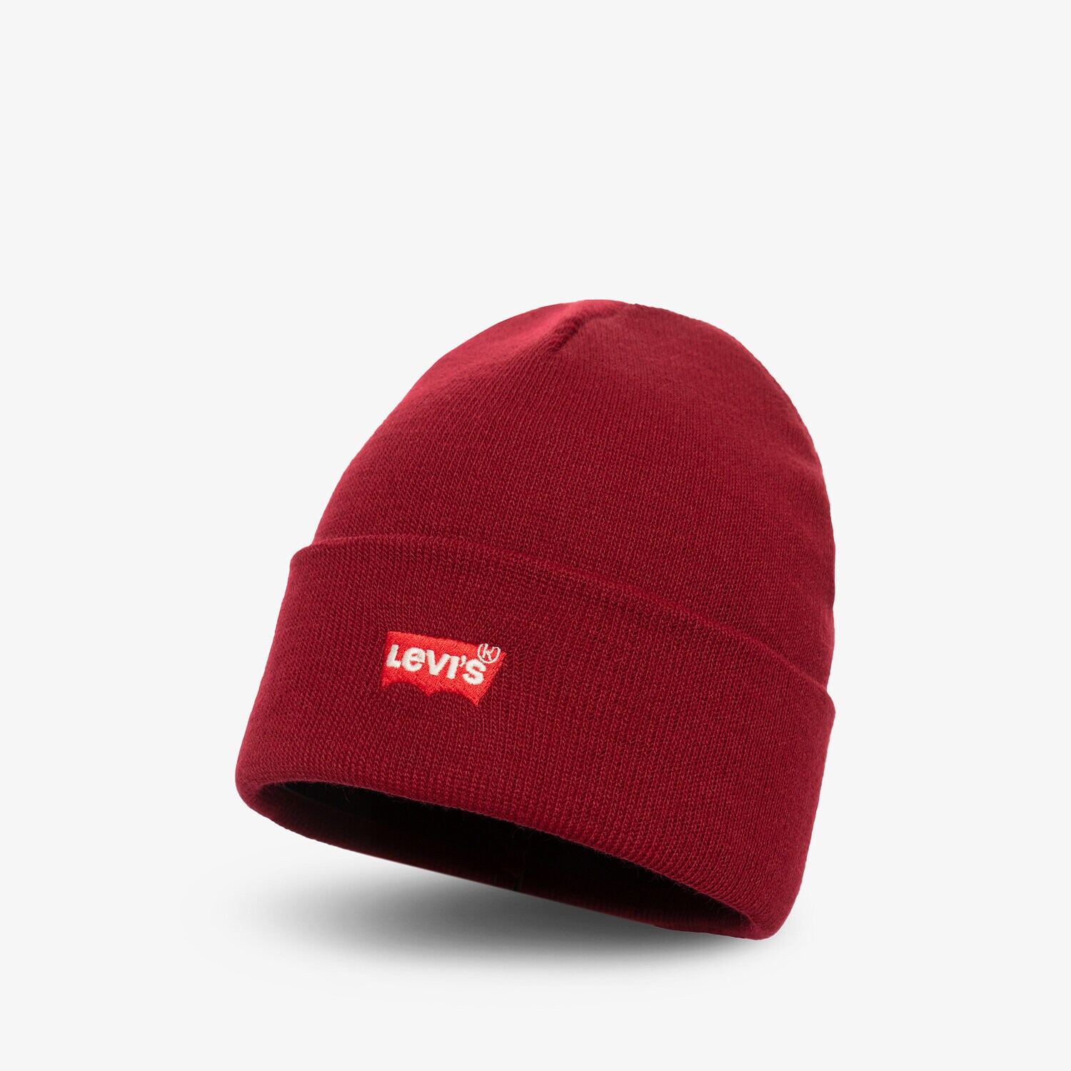 Ženske zimske kape LEVI'S KAPA RED BATWING EMBROIDERED BEANIE 38022-0184 bordo