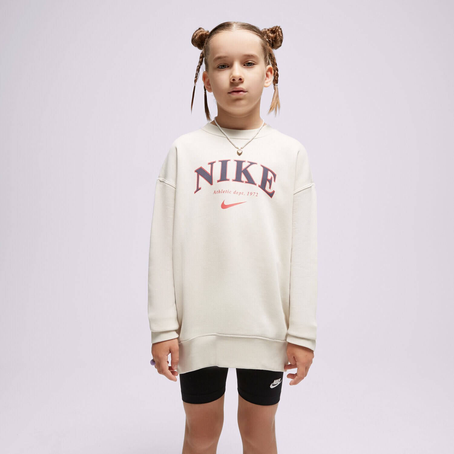 Dječje dukserice NIKE VESTA G NSW OOS TREND CREW PRNT FJ5286-104 siva