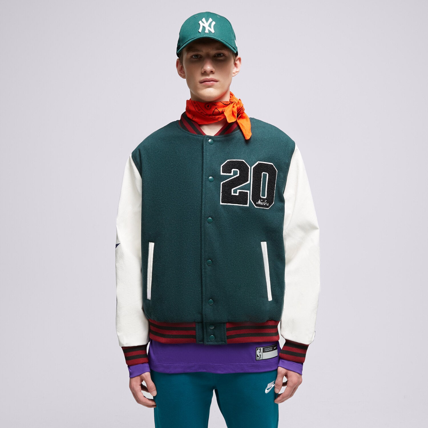 Muške prijelazne jakne NEW ERA JAKNA NE LIFESTYLE VARSITY NONE 60416401 zelena