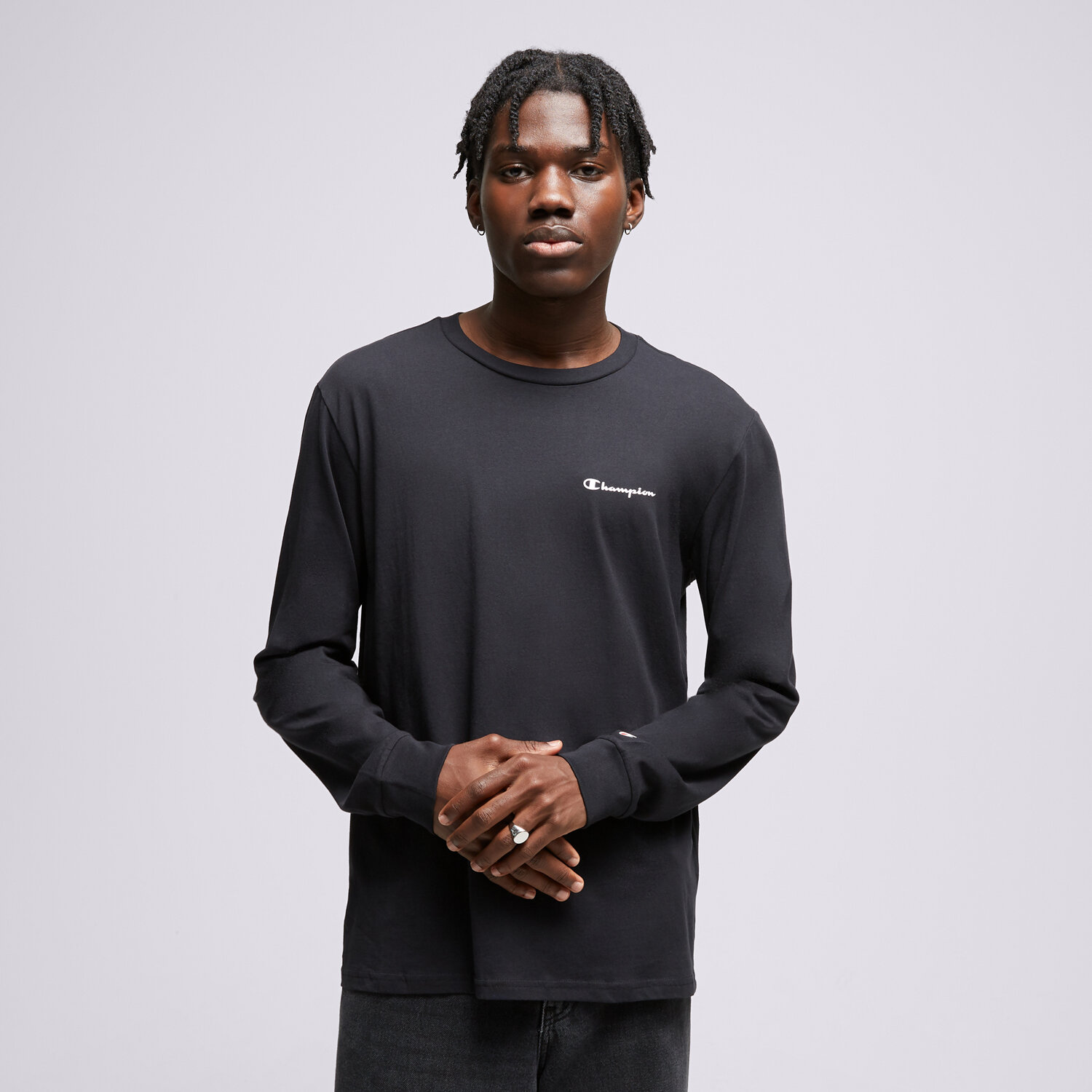 Muške majice CHAMPION T-SHIRT LONG SLEEVE CREWNECK T-SHIRT 218293KK001 crna