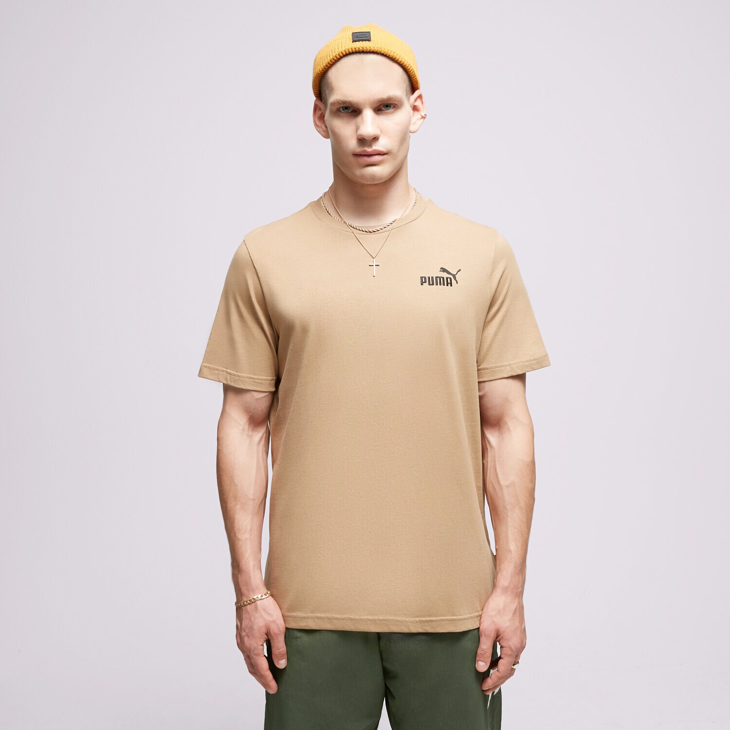 Muške majice PUMA T-SHIRT ESS ELEVATED EMBROIDERED 67597385 bež