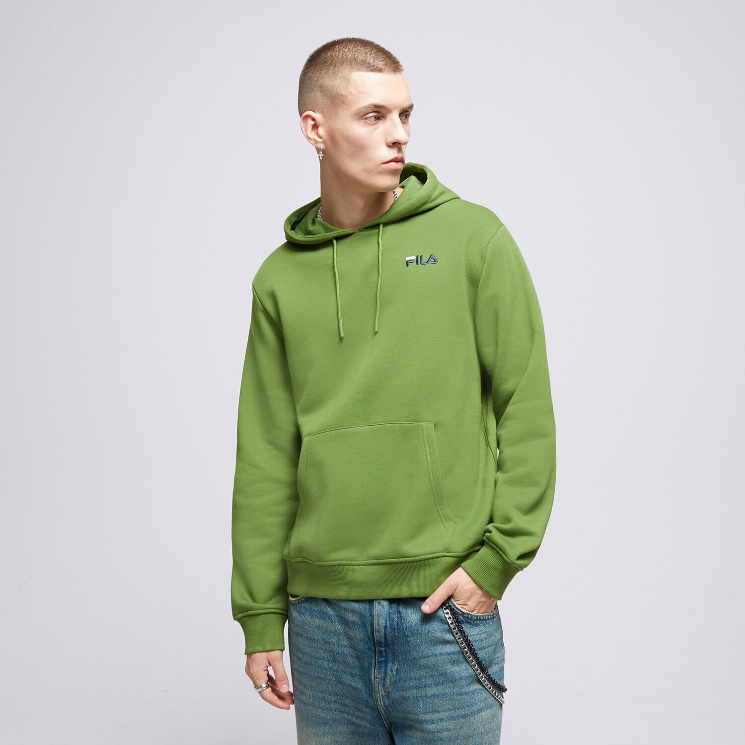 Muške dukserice FILA VESTA S KAPULJAČOM RENDER FW23SPM198568 zelena