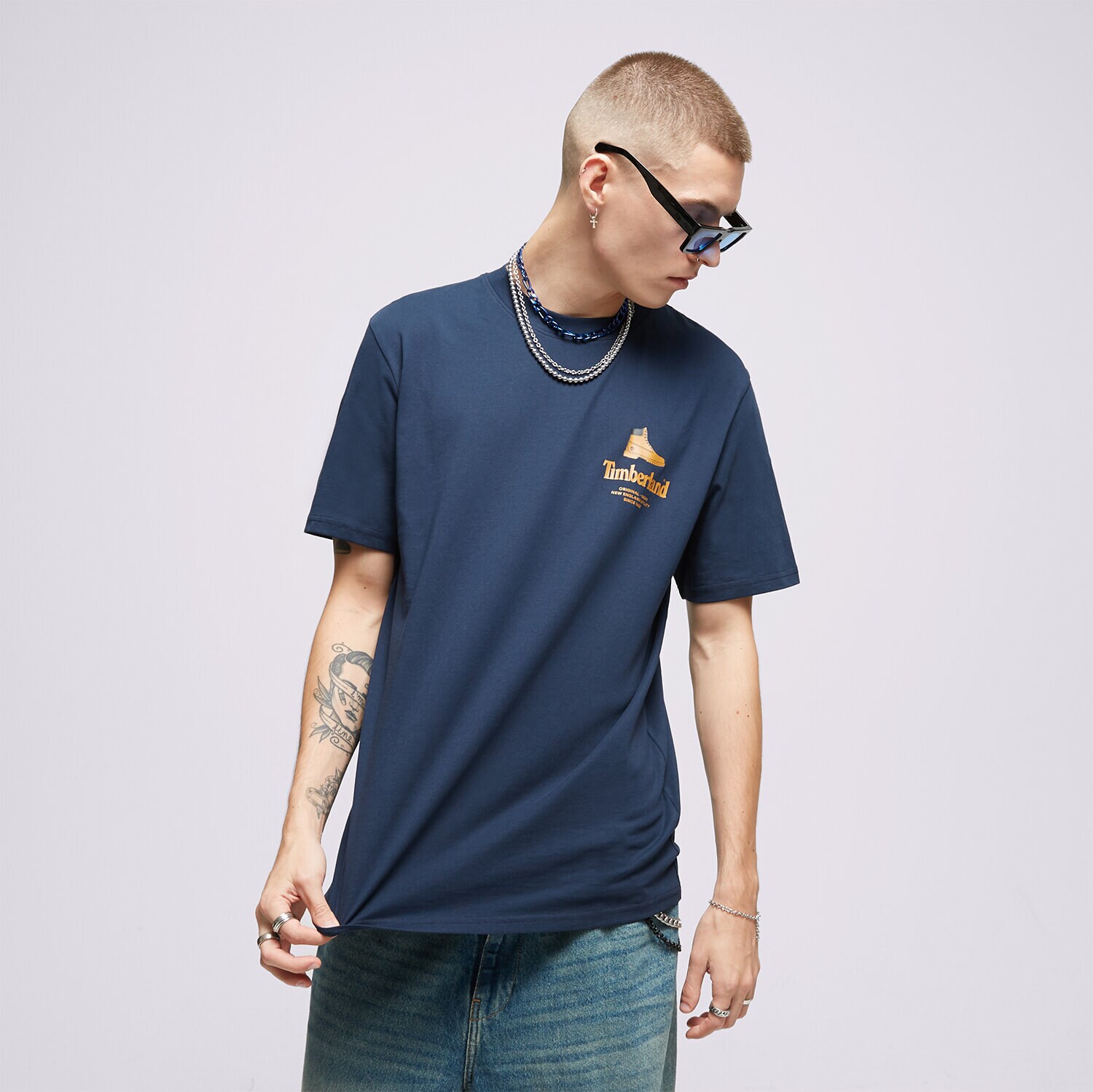 Muške majice TIMBERLAND T-SHIRT SS BOOT LOGO TEE BOX TB0A6GEH4331 tamno plava